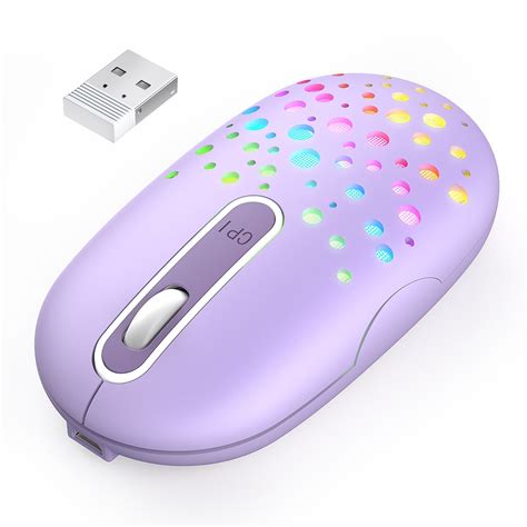 Wireless Mouse, Jelly Comb LED Color Changing Mouse, Rechargeable Slim ...