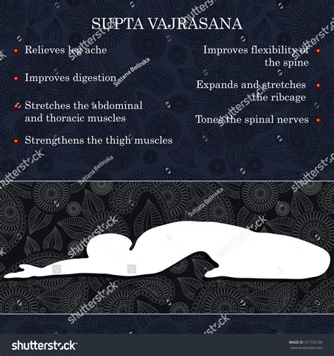 Yoga Pose Infographics, Benefits Of Practice Supta Vajrasana Stock Vector 371725105 : Shutterstock