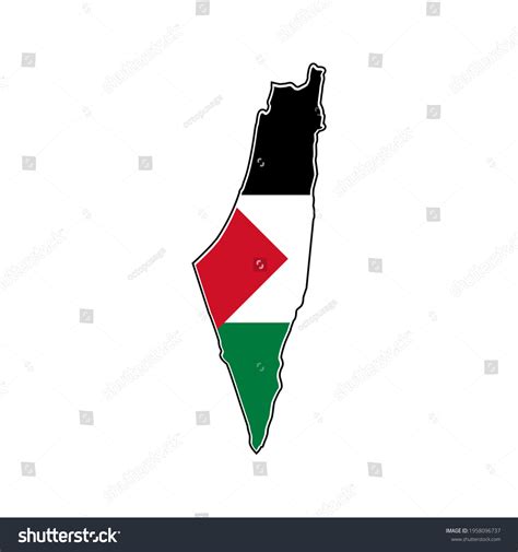 Palestine Map Flag Vector Illustration Isolated Stock Vector (Royalty ...