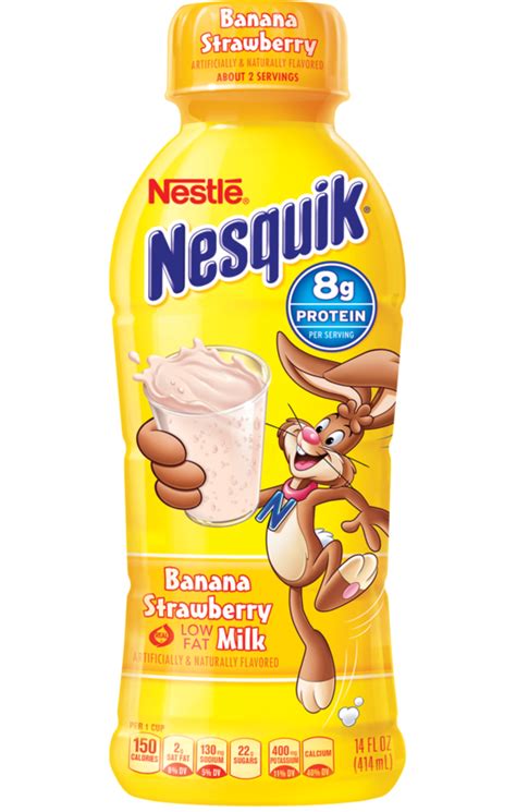 * Nesquik Strawberry Banana Milk 14 Ounces