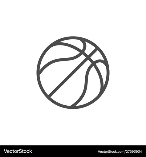 Basketball ball line outline icon Royalty Free Vector Image