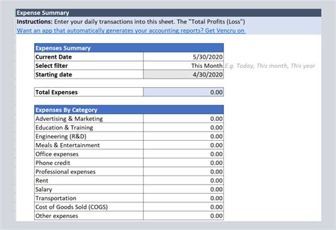 Expense Report Template - Vencru