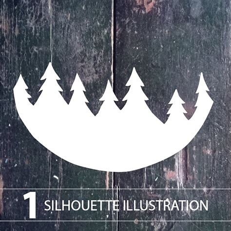 Winter Forest Scenery SILHOUETTE ILLUSTRATIONS Trees Drawing - Etsy