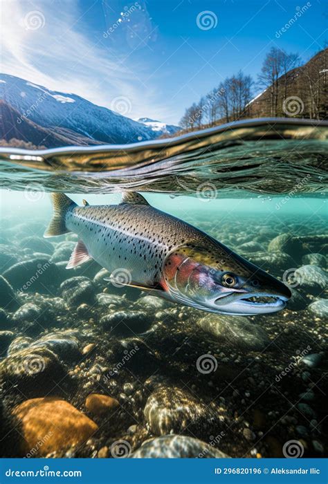 Salmon in the Rivers of Alaska. Wilderness and Wildlife. Generative Ai ...