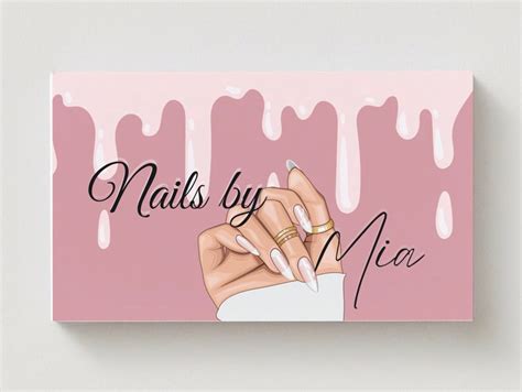 Editable Nail Tech Business Card Template, Nails Calling Card With QR Code, Printable Nail ...