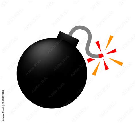 bomb icon, bomb ball symbol, bomb simple shape for clip art Stock ...