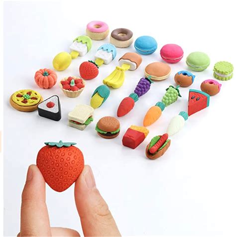 Cute Miniature Food Shaped Erasers Fruit Veggie & Dessert | Etsy