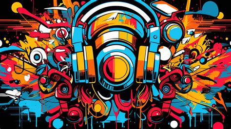 Vibrant Music Dj A Colorful Abstract Graffiti Image With Vector Art Patterns Background, Art ...