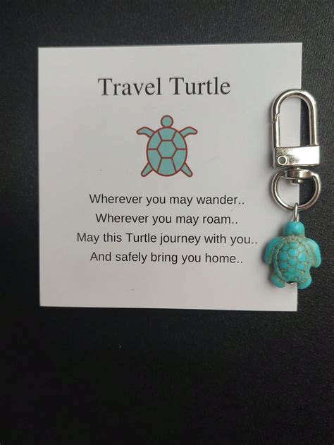 1/2pcs Blue Travel Turtle, Turtle Keychain, Turtle Keyring, Gift ...