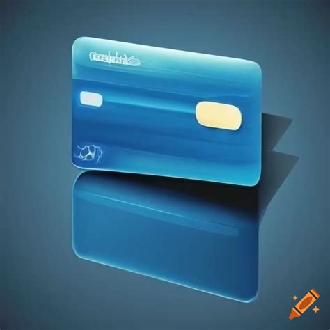 Blue credit card on white background on Craiyon