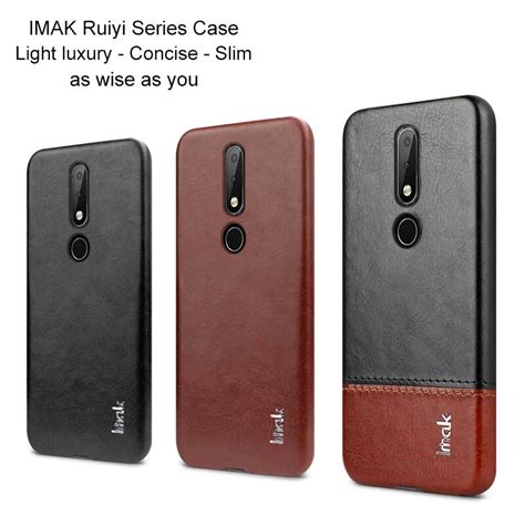 Imak Luxury Ruiyi Cases for Nokia X6 Case Slim back cover phone shell hard PU PC coque Fitted ...