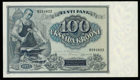 Estonian 100 Krooni banknote of 1935|World Banknotes & Coins Pictures ...