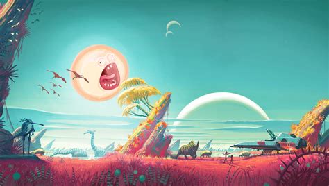 Dinosaur artwork, fan art, digital art, Rick and Morty, No Man's Sky HD wallpaper | Wallpaper Flare