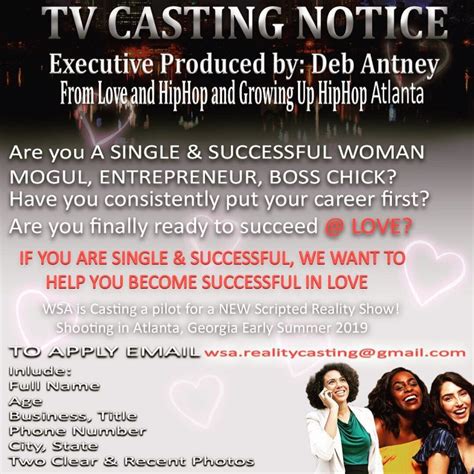 Reality Show Casting Women Ready to Succeed @ Love – Nationwide