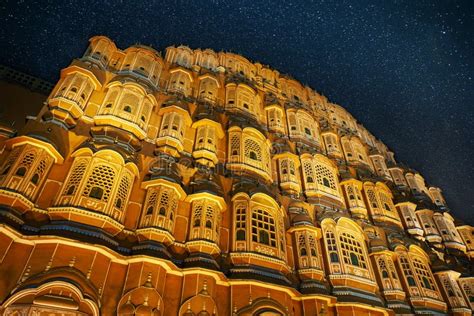 Hawa Mahal or Palace of Winds - Medieval Palace in Jaipur, India. Hawa Mahal Night View with ...