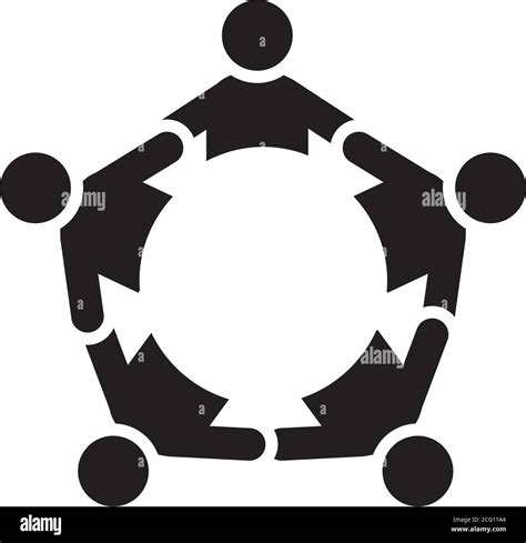 circle of pictogram people icon over white background, silhouette style ...