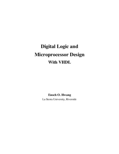 (PDF) Digital Logic and Microprocessor Design With VHDL