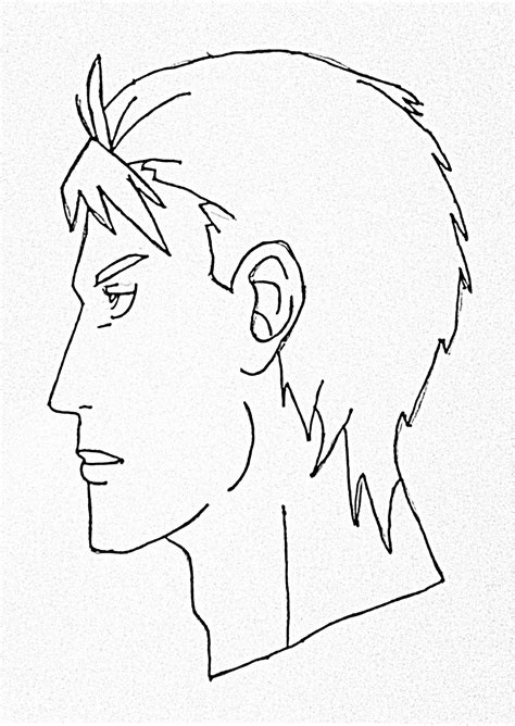 How to draw male anime face side view step by step for beginner easy ...