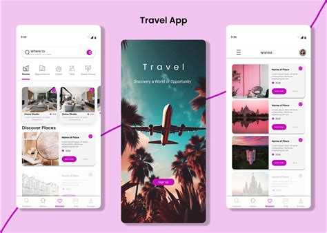 Travel App Ui Mobile App Design Three Screens | Figma