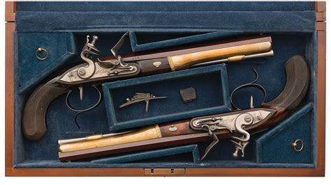 Cased Pair of U.S. Historical Society Burr-Hamilton Duel Pistols | Barnebys