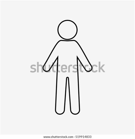 Man Standing Outline Flat Cartoon Icon Stock Illustration 519914833 ...