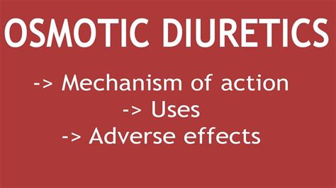 Osmotic Diuretics - Mechanism of action, Uses & Adverse effects | Dr. Shikha Parmar - YouTube