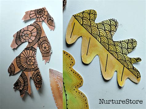 black pen on watercolor leaf craft Autumn Crafts, Autumn Art, Autumn Leaves, Leaf Bookmark, Leaf ...