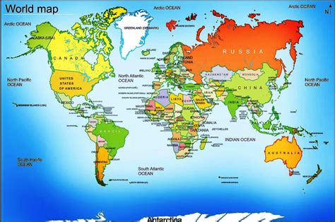 Detailed map of the World on Maps-RF.com