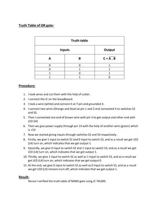 Digital logic and design's Lab 4 nand | PDF | Free Download