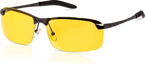 GLTECK Night Driving Glasses Anti Glare Night Vision Glasses HD Polarized Yellow Tint Fit Over ...