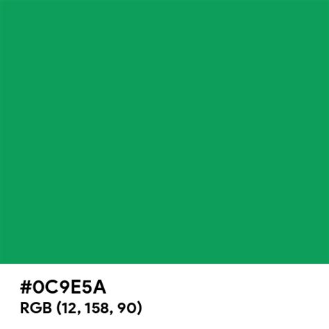 Lucky Green color hex code is #0C9E5A