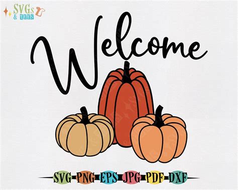 Pumpkin Welcome Sign SVG, Fall SVG, Png for Sublimation, SVG Files for ...