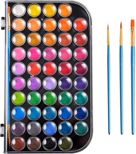 Upgraded 48 Colors Watercolor Paint, Washable Watercolor Paint Set with ...