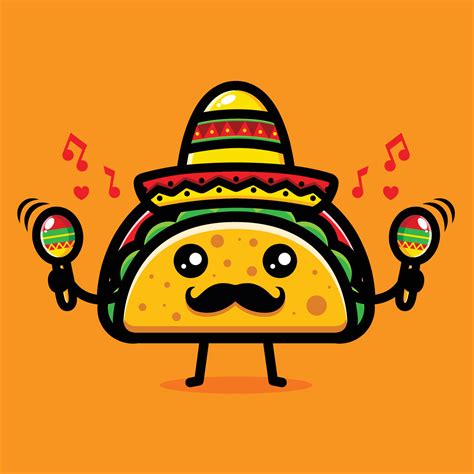 cute taco cartoon vector design 4217776 Vector Art at Vecteezy