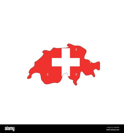 Switzerland - national flag in a shape of country map silhouette with ...