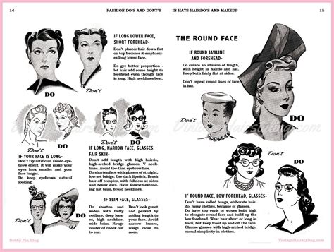 Hats, Hairdo's, Makeup - Vintage Fashion Dos and Dont's for Head and Face | Vintage hairstyles ...