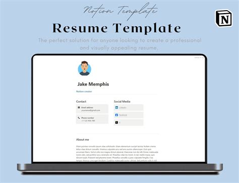 Notion Resume Template, CV Template, Resume Template Builder, Create CV ...