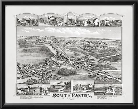 South Easton MA 1888 Restored Map | Vintage City Maps