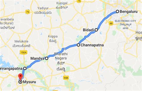 Bangalore Mysore Expressway Route Map