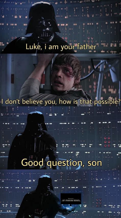 Luke and Vader watch the entire franchise. : r/starwarsmemes