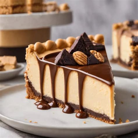 Peanut Butter Cheesecake with Chocolate Brookie Base