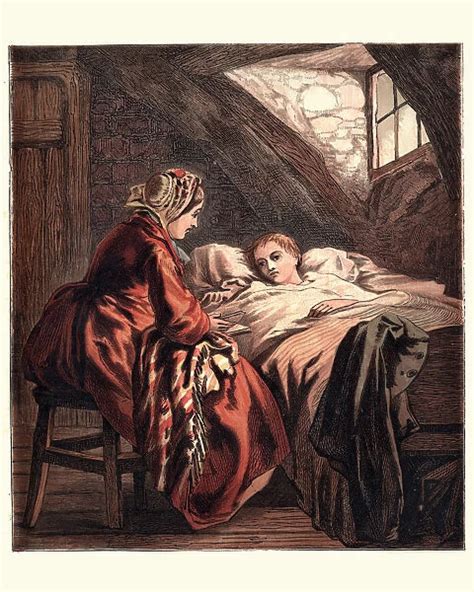 Victorian mother caring for her sick child, 1870 Our beautiful Wall Art and Photo Gifts include ...