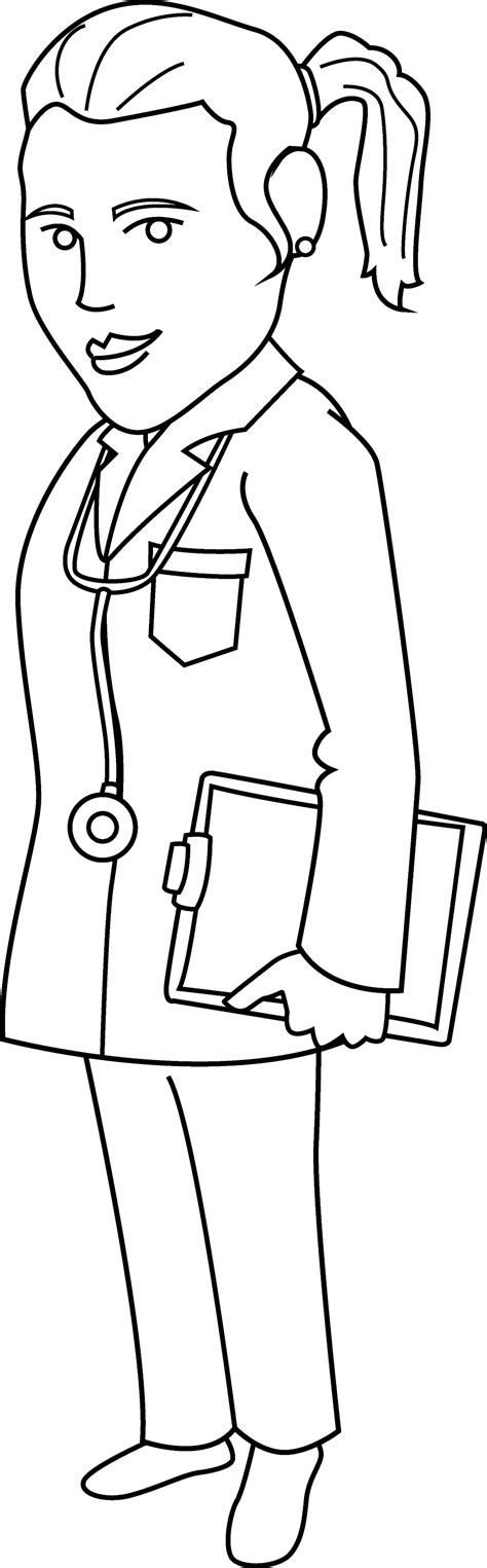 Doctor Coloring Page - Free Clip Art