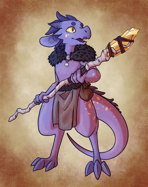 Artwork of a kobold druid carrying a staff and wearing a loincloth ...