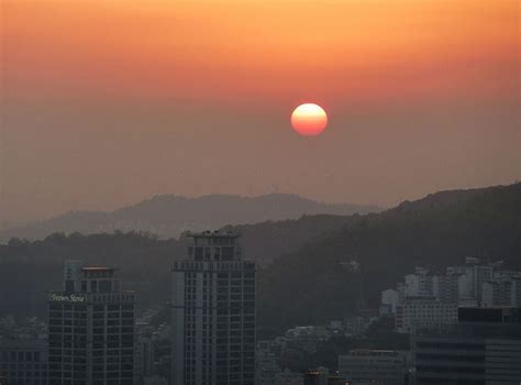 Sunset over Seoul - A view from N Seoul Tower, South Korea South Korea ...