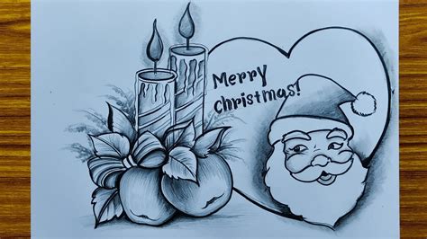 christmas day drawing for beginners with pencil sketch,how to draw ...