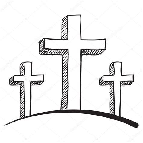 Three crosses sketch — Stock Vector © lhfgraphics #14171314