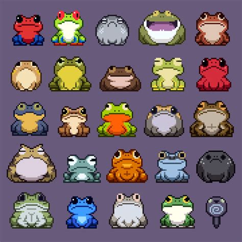 Twitter | Pixel art design, Pixel art characters, Frog art