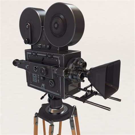 3d vintage movie camera retro model