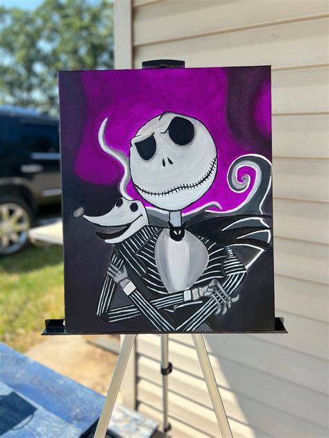 Jack Skellington Inspired Abstract Acrylic Painting 16x20 - Etsy